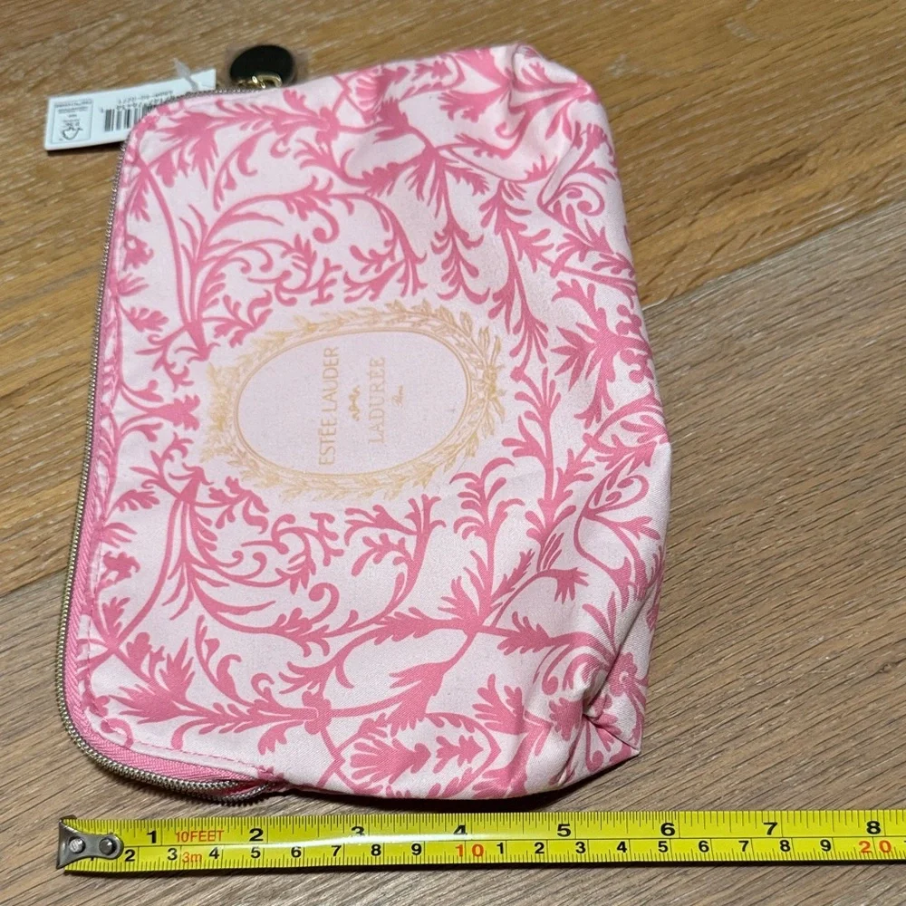 Estee Lauder Laduree Pink and Gold Cosmetic Bag